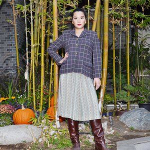 Dior Green Print Silk Skirt US 12/EU 42 // Vintage